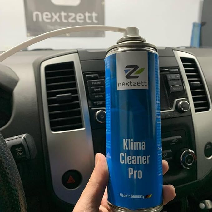 nextzett Klima Cleaner Pro Automotive AC Odor Eliminator & Evaporator Cleaner Freshens & Cleans Air Conditioning System 10 fl oz Includes 2-Foot Application Hose