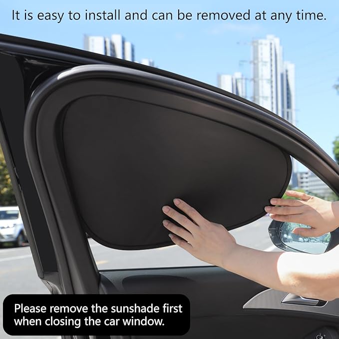 4PCS Car Window Shade, Automobile Sunshade, Car Sun Blocker, Static Suction car Window Sunshade, 99% Sun-Blocking Rate, Front and Rear Window sunshades