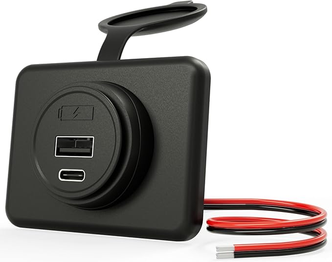 12V/24V PD30W+QC18W USB C Outlet Power Socket Car Charger USB Port for Car, Bus, RV, Boat, Vehicle Boat ATV Truck Golf Cart