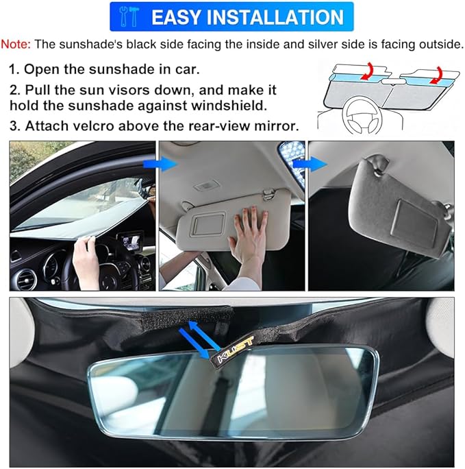 KUST Windshield Sun Shade for Lincoln MKC SUV 2015 2016 2017 2018 2019 Sunshade Accessories Window Sun Protector Foldable Block UV Rays Keep Car Cooler