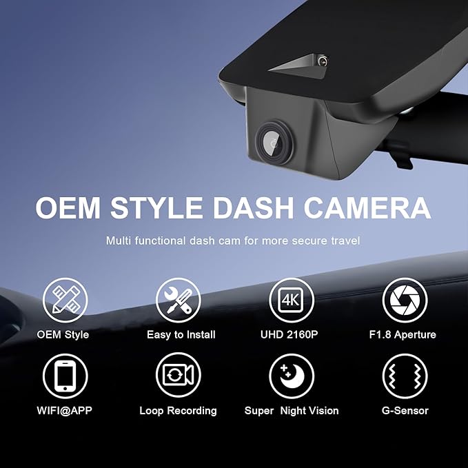 Mangoal 4K Dash Cam Custom fit for Toyota 4Runner 2020-2024 Gen5 N280 (Model A), TRD Sport Limited Pro Off-Road Venture SR5 Premium, Integrated OEM Look, UHD 2160P Video, App & WiFi, GPS, 64GB Card