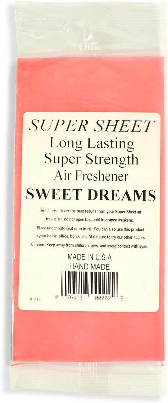 Super Sheet Small (7.5"x3.75") Under Seat Car Air Freshener (Sweet Dreams)