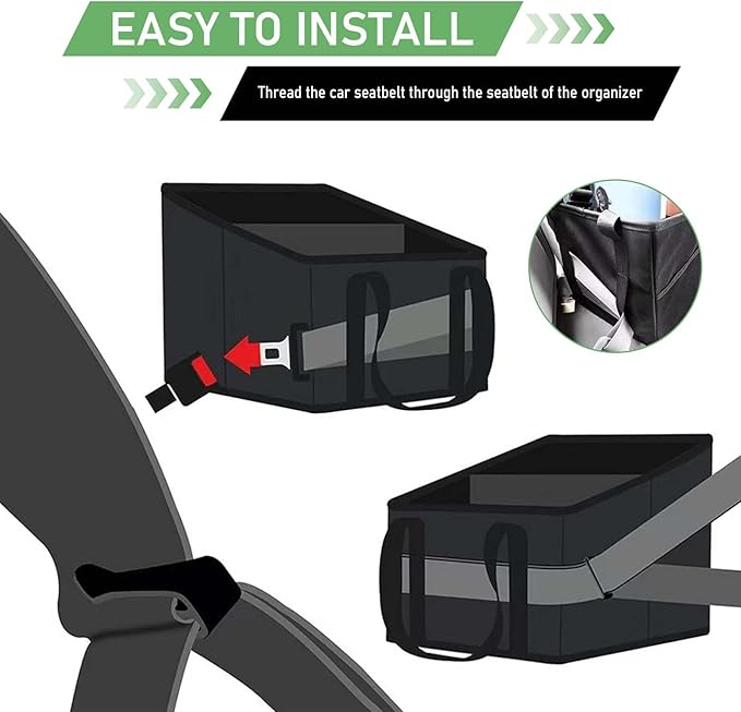 Car Seat Organizer, Car Organizer Backseat, Collapsible Small Auto Seat Storage with Handles and Mesh Pockets, for Front/Rear Consoles Back Seats Traveling