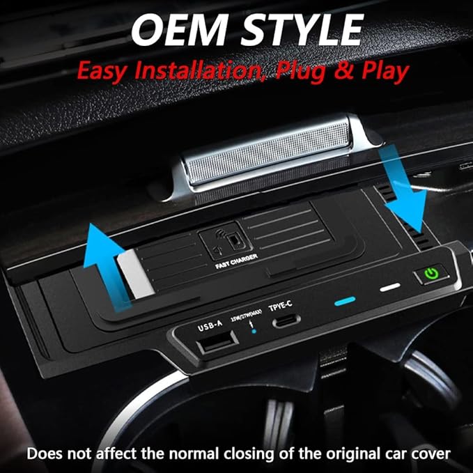 Wireless Car Charger for Mercedes-Benz GLE AMG-GLE Coupe 2020 2021 2022 All Models, 15W Fast Charging Phone Pad W167 350/450 AMG 53/53 Coupe/63 S Accessory color size