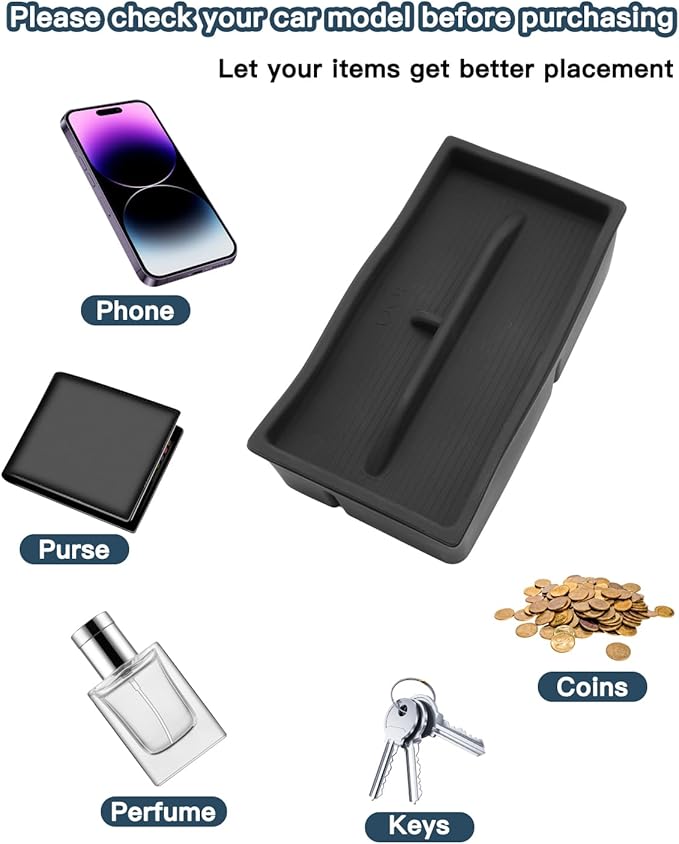2023-2025 2026 Lexus RX350 Center Console Organizer for Lexus RX350 Accessories Silicone Material Double Armrest Console Glove Tray Compatible with 2023 2024 2025 2026 Lexus RX350/RX350h/RX500h(2PCS)