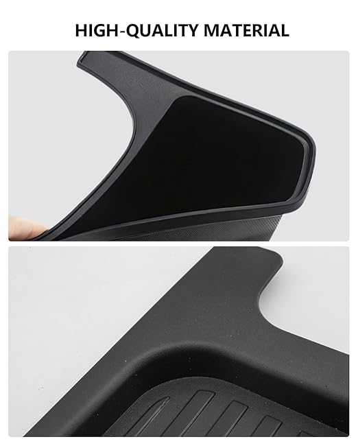 for Tesla Trash Can Model Y Refreshed Juniper Accessories 2020-2026 Rear Center Console Organizer Car Trash Can with Lid Model Y Backseat Storage TPE Under Seat Garbage Can 2nd Row Bin