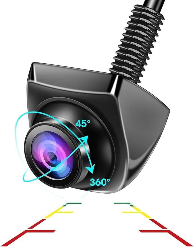 ใ360ยฐRotatableใ AHD 1080P Backup Camera for Car Super Night Vision 170ยฐ Wide Angle Reverse Camera IP69 Waterproof Back Up Camera for Cars Front Rear View Camera w Parking Assist
