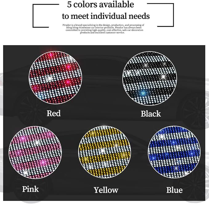 Bling Bling Rhinestones Car Pillow Headrest Auto Seat Headrest Cushion with Bling Rhinestone Automotive Accessories for Women Ladies and Girls Car Seat Pillow for Driver White-Pink 2Pcs