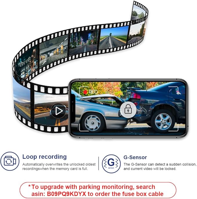 Fitcamx 4K Dash Cam Suitable for GMC Sierra 1500 2500HD 3500HD (HD2-6275, Small Cover) 2020-2026, OEM Factory Look, UHD 2160P Video, WiFi & APP, Loop Recording, G-Sensor, Plug & Play, 64GB Card