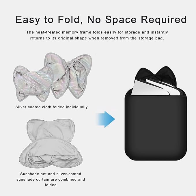 Sunshade Roof Compatible with Volvo C40 2021-2023, Foldable Glass Roof Sun Shade, UV Protection Heat Insulation Sunroof Shade with Storage Bag