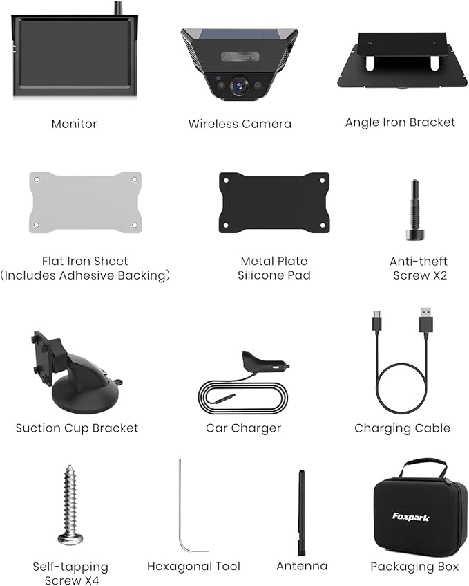 Wireless Backup Camera Solar Magnetic: 5 Inch Anti-Glare HD 1080P Screen, 1Min Quick Magnetic Install, Strong Signal, IP69K Waterproof Back up Camera with Storage Bag for Car, SUV, Truck, Trailer