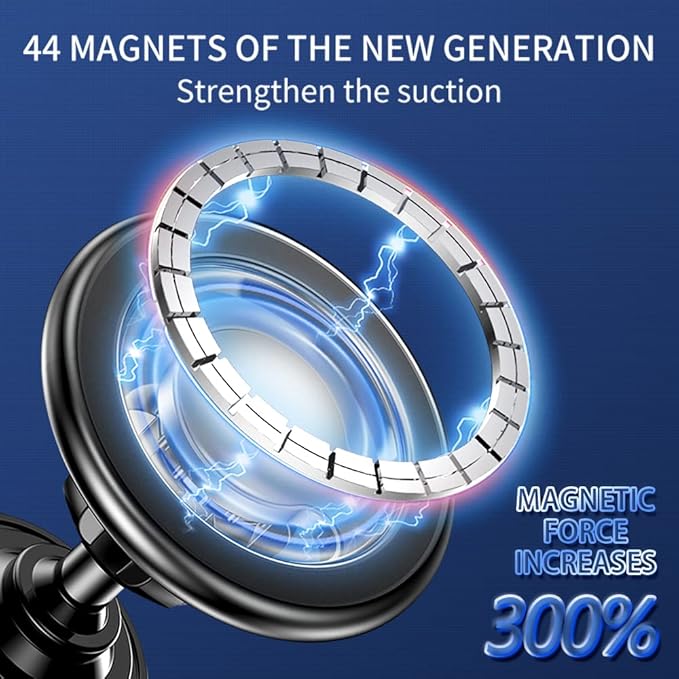Compatible for MagSafe Car Mount for iPhone,2026 New Upgrade Dashboard 360° Rotation Magnetic Car Mount,Universal Cell Phone Holder for MagSafe iPhone 15/14/13/12 and Above Series (Black)