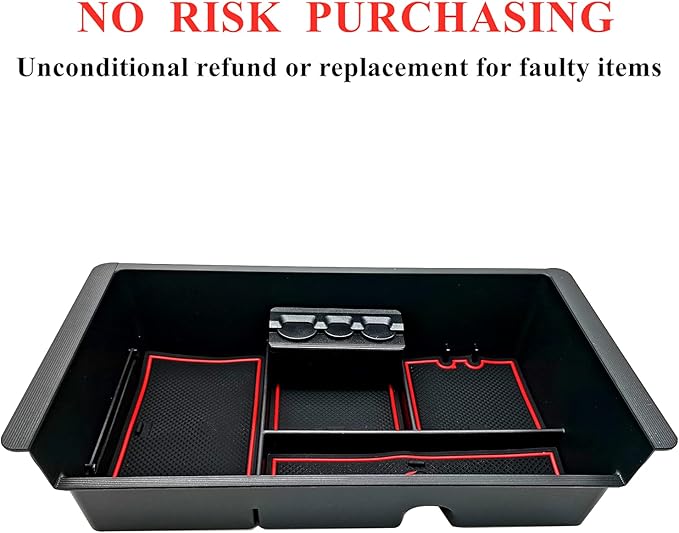JOJOMARK Center Console Tray Organizer Compatible with 2014-2018 GMC Sierra Accessories, (2015-2020) Yukon/Chevy Tahoe Silverado Suburban, Armrest Storage Box Replaces 22817343 (Red)
