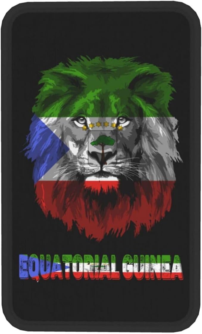 Vintage Equatorial Guinea Guinean Flag Lion Head Auto Center Console Armrest Cover Car Handrail Box Cushion Pad Mat Universal Fit Most Vehicle Sedan Truck SUV Soft Comfort Decor Accessories