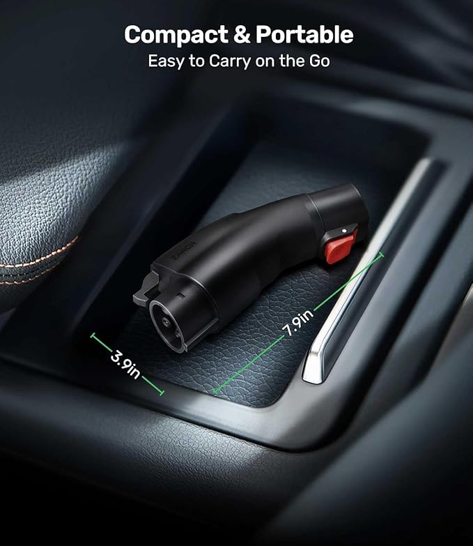 Zanch Tesla to J1772 Adapter, Military-Grade Quality, 60A 250V AC for J1772/CCS1 EVs, Compatible with Tesla Level 2 Wall Connector, Mobile Connector & Destination Charging Station - Black