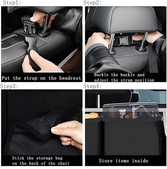 Car Trunk Organizer, Detachable Car Backseat Hanging Organizer with 7 Large Storage Pockets, Collapsible Back Seat Organizer Car Interior Accessories for SUV, Van, Jeep