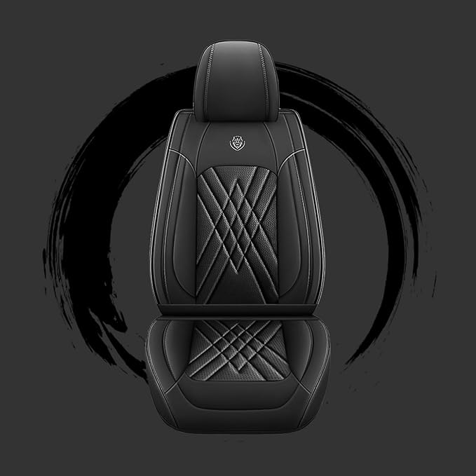 Car Seat Covers Compatible with Toyota Camry 2012-2026 Durable Waterproof Automotive Seat Covers Stretchable Fabric Material, Airbag Compatibility, Premium Nappa Leather(Black, Full Set)