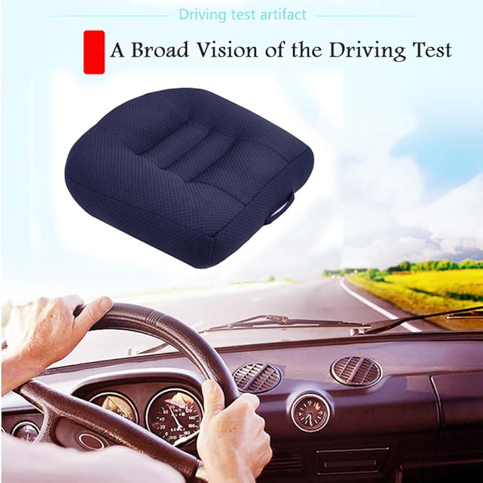 Srutirbo Car Booster Seat Cushion Heightening Height Boost Mat, Breathable Mesh Portable Car Seat Pad Angle Lift Seat for Car, Office,Home (Pure Navy)