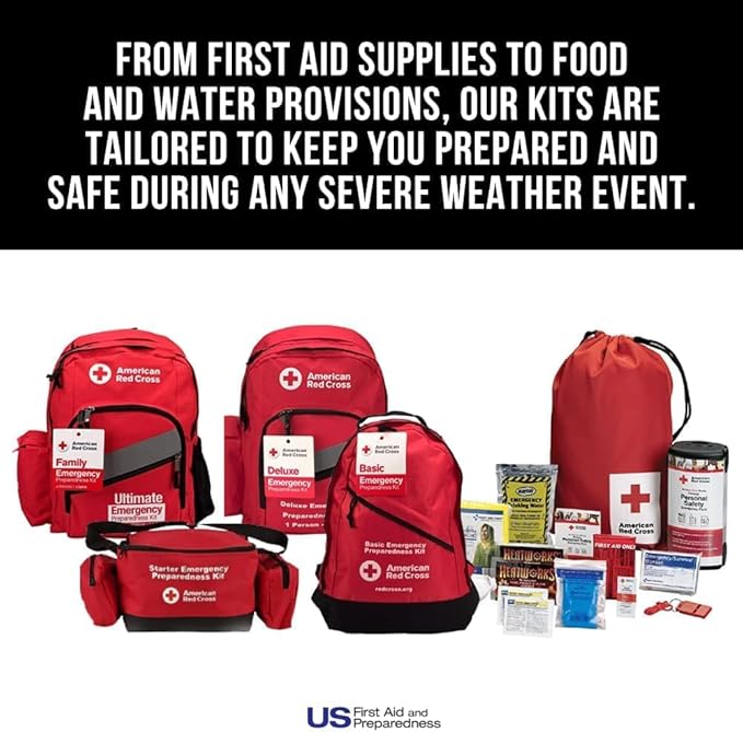 American Red Cross Officially Licensed Product, Car First Aid Survival Kit for Winter, 27 Piece Emergency Medical Supplies to Clean and Treat Minor Injuries, Keep Warm, and Signal for Help