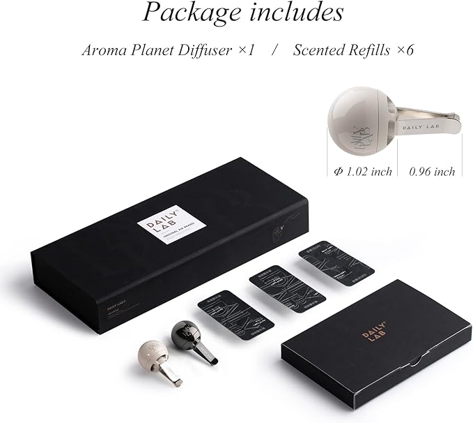 DAILY LAB Aroma Planet Car Perfume Air Freshener - 3 Scents Vent Clip, 45 Days Long-Lasting Car Scents