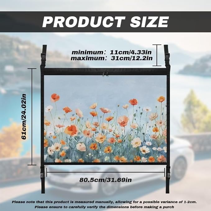 Orange Flower Car Roof Storage Bag Car Roof Seat Organizer Premium Car Seat Organizer One-Size-Fits Car Travel Accessories