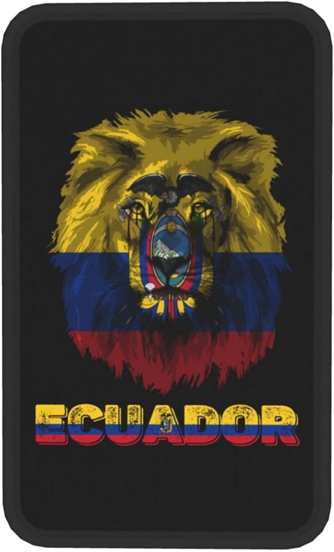 Vintage Ecuador Ecuadoran Flag Lion Head Auto Center Console Armrest Cover Car Handrail Box Cushion Pad Mat Universal Fit Most Vehicle Sedan Truck SUV Soft Comfort Decor Accessories