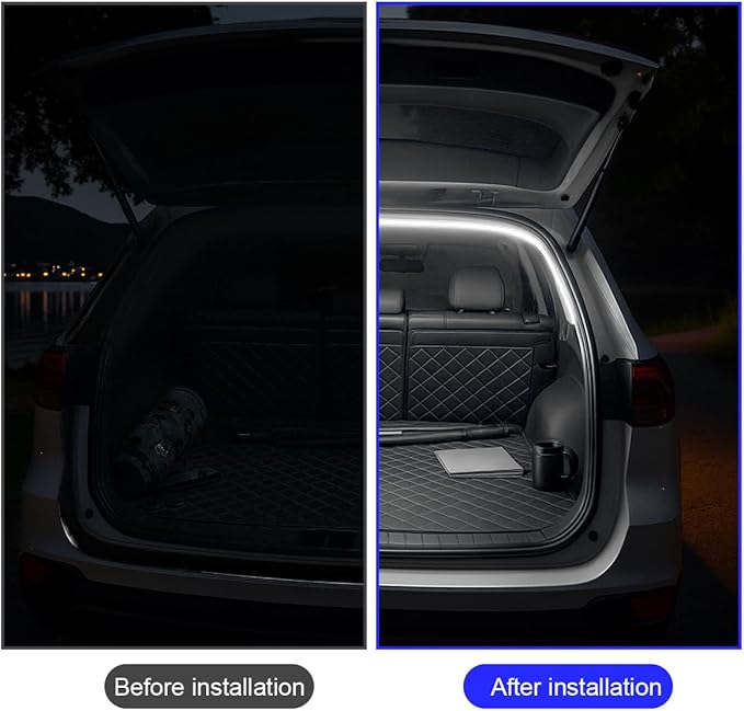 Car Trunk LED Strip Light, 6.56FT Silicone Flexible Cuttable Vehicle Trunk Cargo Ambient Lighting, Waterproof Bright Auto Trunk Interior Lamp Decoration, Universal for SUV RV Truck (White)