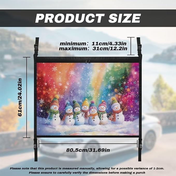 Rainbow Snowman Car Roof Storage Bag Hanging Car Storage Bag Premium Car Seat Organizer Inner Car Accessories Compatible with Most Vehicles