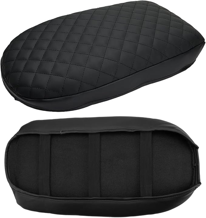 INTGET Center Console Armrest Cover for Toyota RAV4 Accessories 2025 2024 2023 2022 2021 2020 2019 Leather Middle Console Lid Pad Arm Rest Covering Car(Black with Cushion Texture)