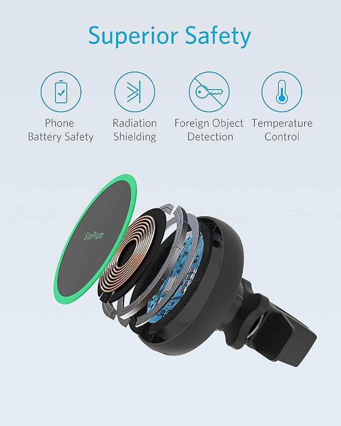 Magnetic Wireless Car Charger Mount Compatible with Magsafe iPhone 15/ iPhone 14/iPhone 13, Fast Charging Air Vent Magnet Accessories Car Phone Holder