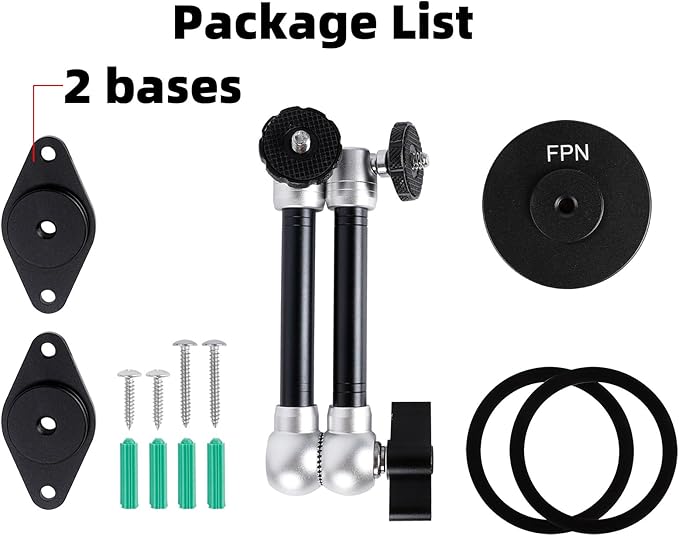 Magnetic Phone Holder with AMPS Mounting Plate Drill Base & 360°Rotation 10" Magic Arm, Magnet Phone Mount for Wall/Desk/Truck/Car/Workbench, Compatible with Magsafe iPhone 16 15 14 13 12 Series
