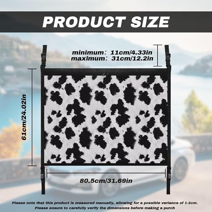 Car Roof Storage Bag Cow Black Spot Multi-Purpose Seat Organizer Car Bag Storage Box Organizer Pouch Pocket Car Travel Accessories Compatible with Most Cars