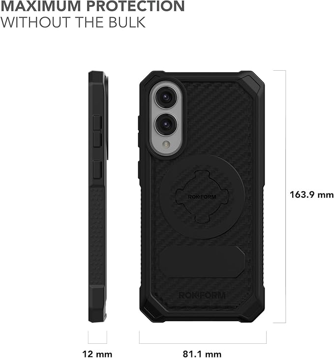 Rokform Rugged Case Compatible with Galaxy S25 Edge, Magnetic Cover with Twist Lock, Drop Tested Armor (Black)