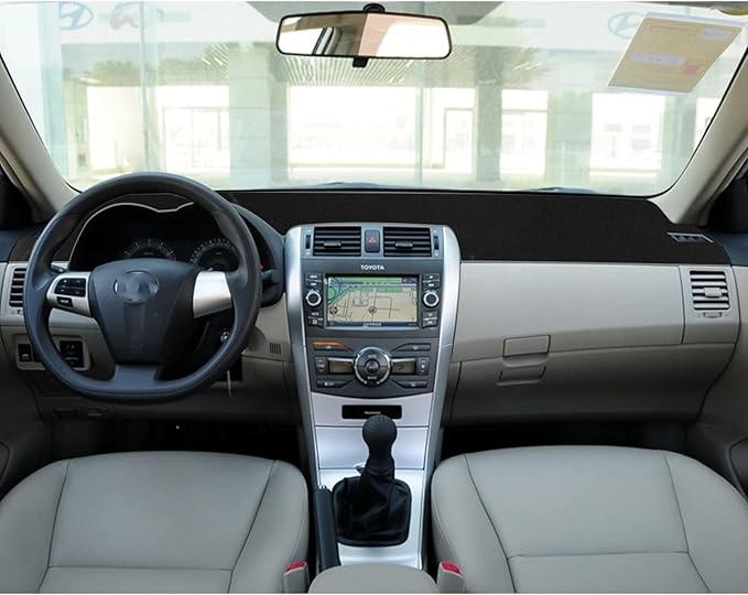 x xotic tech Center Console Dashboard Mat Pre-Cut Non-Slip Sunshield Sun Glare Protector Dash Carpet Pad Black Cover Compatible with Toyota Corolla 2007-2013