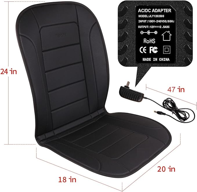 Heated Seat Cushion for Office Chair with Temperature Control and Timer, Back and Seat Heating - for Office/Home Use