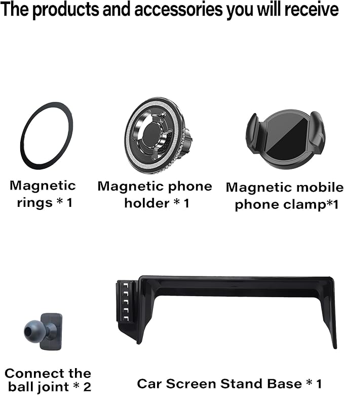 Magnetic Car Phone Mount for Toyota Camry 2021 2022 2023 2024 Accessories, for MagSafe Strong Magnets Cell Phone Holder 7-Inch Touch Screen Cradles, with Portable Phone Gripper 360° Rotation