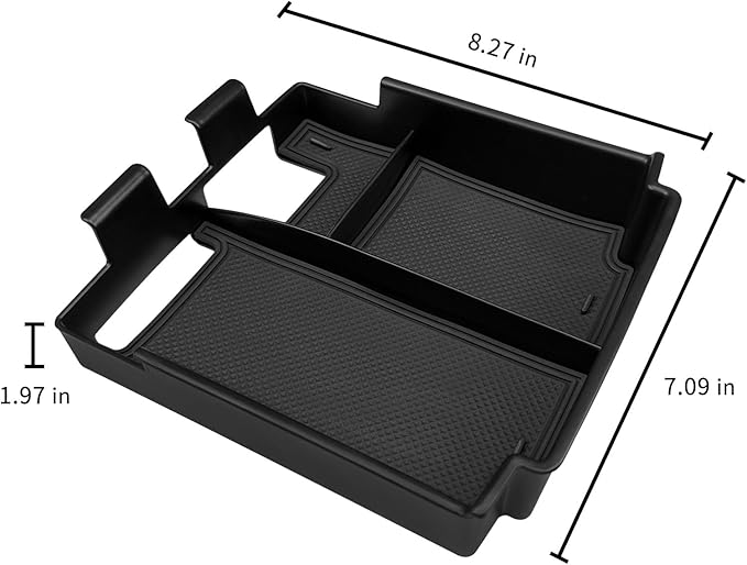 Zxiaochun Center Console Tray Compatible with 2025 2026 Ford Bronco 4-Door Accessories, Full Size Console Armrest Box Organizer, ABS Plastic Black (NOT for Manual & 2-Door & Sport Model)
