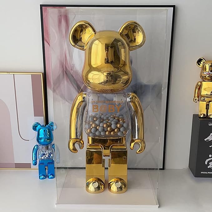 Choowin 29 inch Tall Acrylic Display Case for Lego Space Launch System 10341 Thickened Clear Acrylic Display Cases for Collectibles Figures Doll Bearbrick 1000% Assemble Dustproof Display Box(Black)