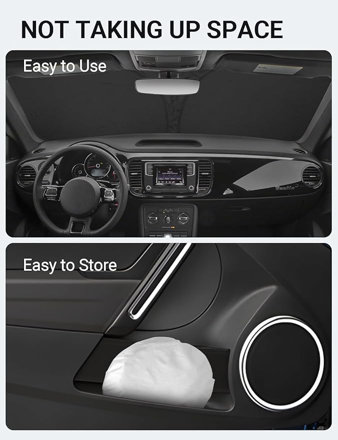 Proadsy 2026 Upgrade Front Windshield Sun Shade Foldable Sunshade Protector Custom Fit 2012-2019 VW Beetle Accessories