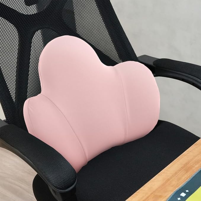Lumbar Support Pillow for Office Chair, Gaming Chair, Car Driver Seat Back Cushion, Bed & Couch, Gifts for Friends and Parents,Ergonomic Back Support Pillow with Comfortable Memory Foam(Pink)