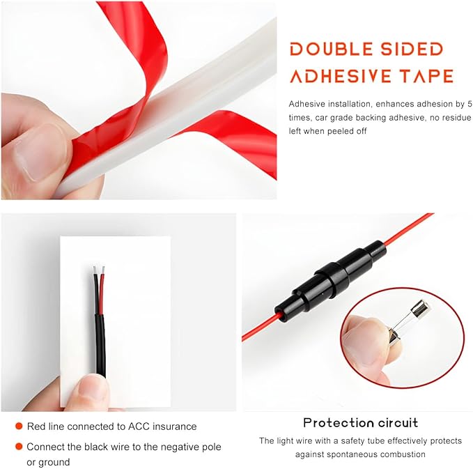 Car Hood Light Strip, 71 Inches Flexible DRL Dynamic Scan Start up Hoodbeam Kit, Waterproof 12V LED Headlight Strips Engine Cover Decoration, Exterior Car Accessories