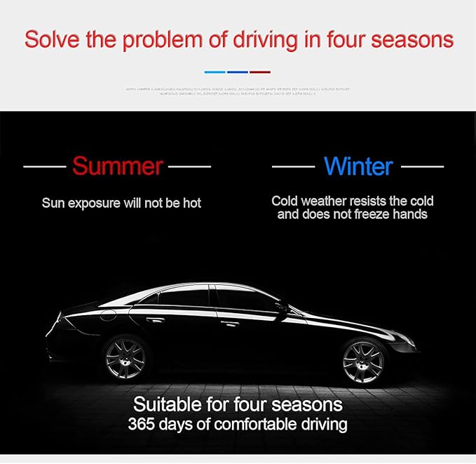 Leather Steering Wheel Cover, Auto Car Stretch Steering Wheel Protector, Universal 15 Inch Anti-Slip Breathable Odorless Steering Wheel Cover for Men Women (Black/Yellow)