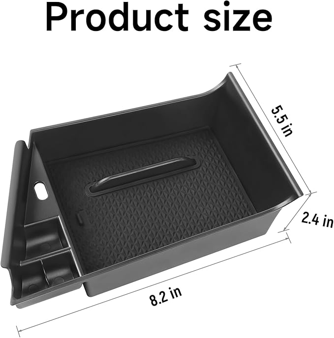 YOJOJOCO Center Console Organizer Compatible with Hyundai 2021-2025 2026 Elantra Accessories (NOT Fit Manual Hand Break Models) Black ABS Plastic Material Armrest Secondary Storage Box