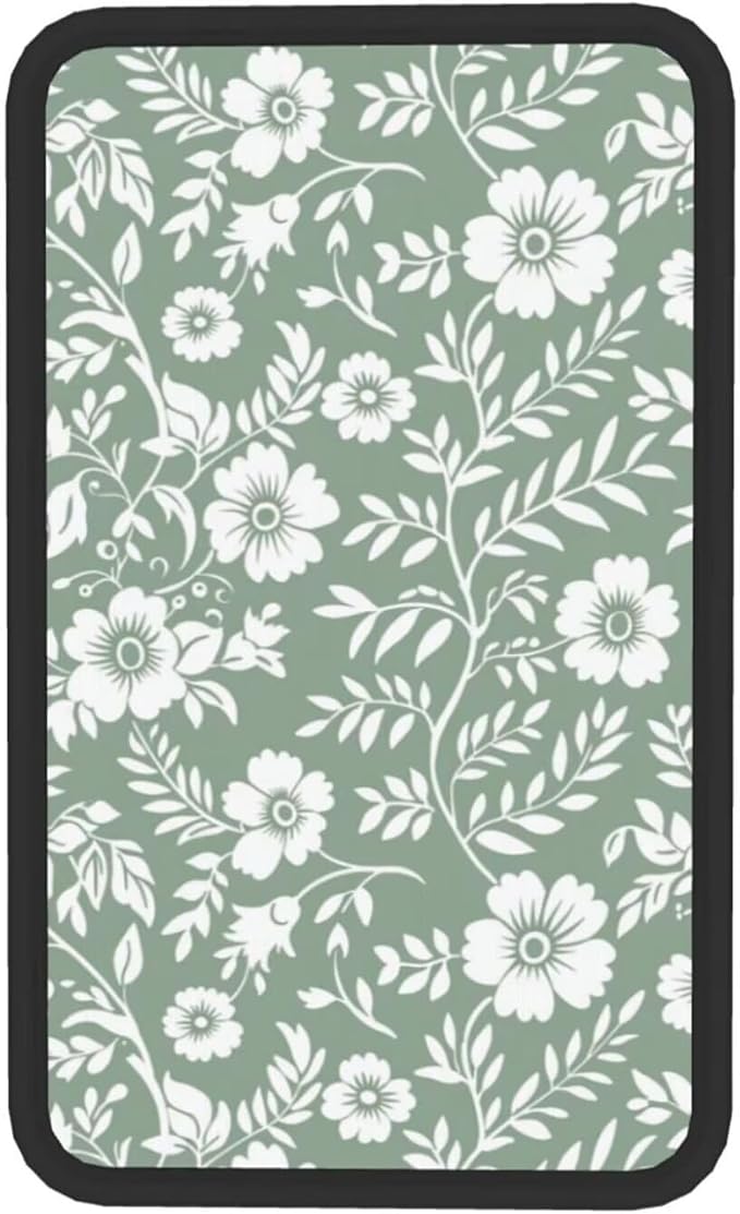 Car Center Console Armrest Cover Floral Cute Arm Rest Cover for Truck Van Sedans Leaf Sage Green Car Center Console Cushion Pad Flower Car Accessories