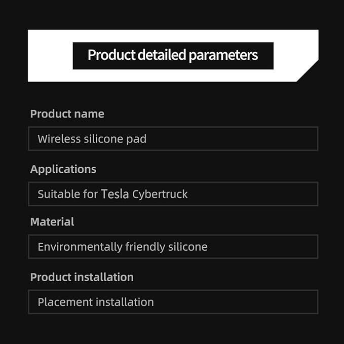 LUCKEASY Center Console Wireless Charger Mat for Tesla Cybertruck 2023 2024 2025 2026 Charge Anti-Slip Protector Pad for Cybertruck Wireless Charging Pad Accessories Black Silicone Pad Interior