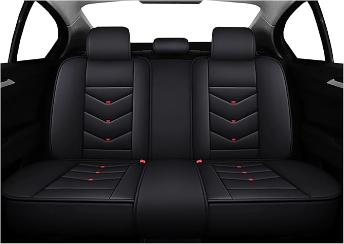Car Seat Covers Full Set,Automotive seat Covers for Cars,Waterproof Leather seat Covers with Fixed Lumbar Support,Universal Fit for Most Cars,SUV,Trucks and Sedans