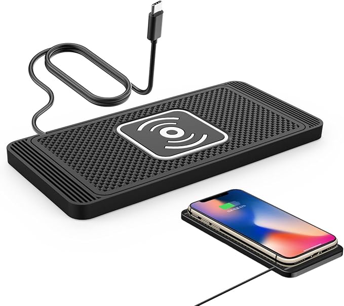 Car Wireless Charger Pad for Chevrolet Colorado, Fast 15W Slim Qi Wireless Charging Pad with USB/Type-C Cable Non-Slip Charging Mat for Car,15W-Type-c