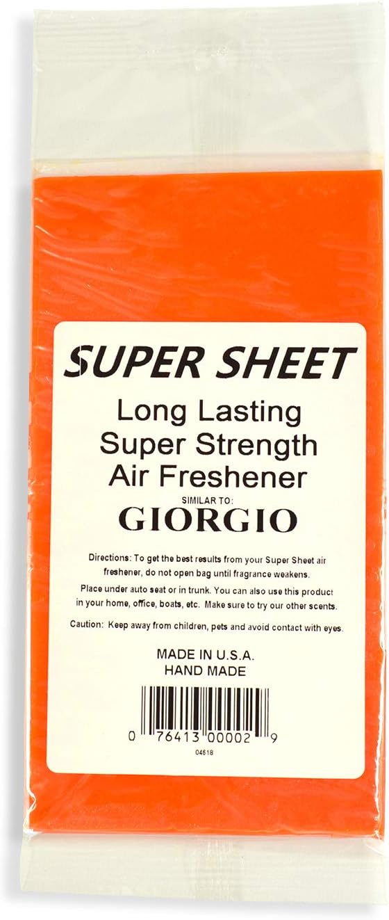 Jenray Super Sheet Small (7.5"x3.75") Under Seat Car Air Freshener (Giorgio)