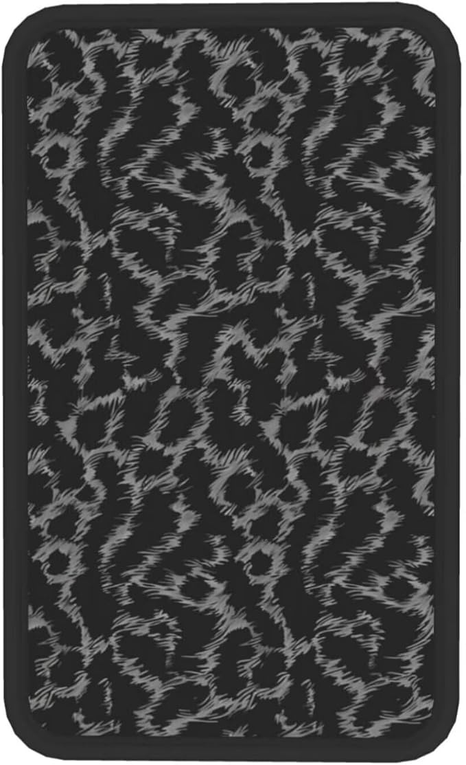 Car Center Console Pad Black Leopard Auto Armrest Seat Box Cover Animal Cheetah Polyester Farbic Arm Rest Protector Cushion Pad Vehicle Interior Protection Accessories for Truck SUV