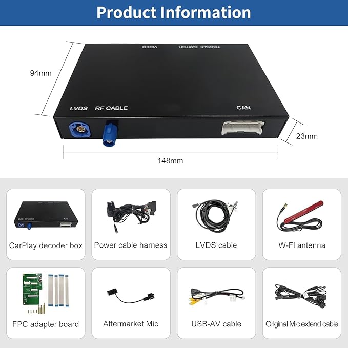 Road Top Wireless CarPlay Android Auto Retrofit Kit for Porsche PCM 3.1 (2010–2016) | CarPlay Interface Decoder for Panamera Macan Cayenne 911 Boxster Cayman | Support MirrorLink, OEM Control, Camera